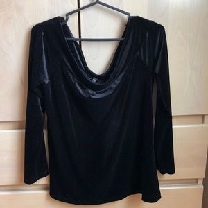 Off-the-shoulder velour top